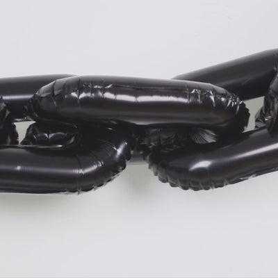 16ft Jumbo Chain Link Balloons in Black, 30pack 8x12inch Durable Foil Chain Balloons