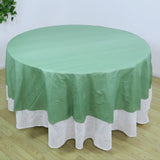 5 Pack Sage Green Round Plastic Table Covers, 84inch PVC Waterproof Disposable Tablecloths