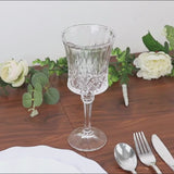 6 Pack 10oz Crystal Cut Glass Goblets Clear – Elegant Vintage Wine, Water & Cocktail Glasses
