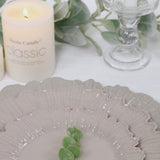 20-Pack 7" Plastic Dessert Plates – Taupe Reef Design Appetizer Salad Party Plates