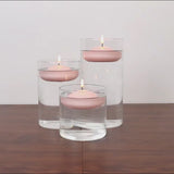 12 Pack 3inch Blush Floating Candles, Unscented Dripless Wax Discs for Centerpieces