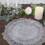 20-Pack 7inch Plastic Dessert Plates – Clear Reef Design Appetizer Salad Party Plates