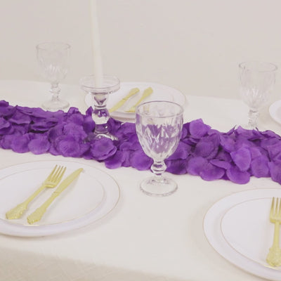 500 Pack | Purple Silk Rose Petals Table Confetti or Floor Scatters