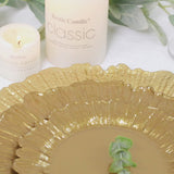 20-Pack 7inch Plastic Dessert Plates – Gold Reef Design Appetizer Salad Party Plates