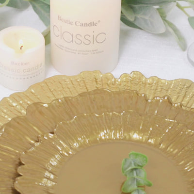 20-Pack 7inch Plastic Dessert Plates – Gold Reef Design Appetizer Salad Party Plates