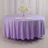 108" Lavender Lilac Premium Scuba Round Tablecloth, Wrinkle Free Seamless Polyester Tablecloth