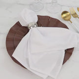 10 Pack 9inch Heavy Duty Disposable Dinner Plates with Gold Ruffled Rim, Cinnamon Brown Hard Plastic