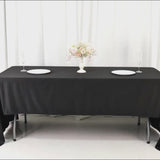 Fire retardant black scuba tablecloth, 90"x156", wrinkle free and stain resistant.