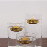 12 Pack 2inch Metallic Gold Floating Candles – Unscented Dripless Long-Lasting Disc