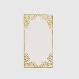 50 Pack White Soft Disposable Party Napkins with Gold Foil Lace Design, 2 Ply European Style Dinner Paper Napkins - 8"x4"