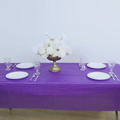 5 Pack Purple Rectangle Plastic Table Covers, 54x108 PVC Waterproof Disposable