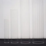 Set of 3 Clear Ribbed Candle Holder Glass Shades With Open Ends, Pillar Hurricane Candelabra Candle Shades - 15",17",19"