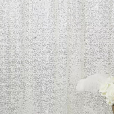 Silver sequin backdrop curtain for events and photo booths, 5ft x 12ft.