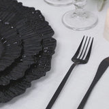 20-Pack 10" Plastic Dinner Plates – Black Reef Design Party Plates – Elegant Disposable Tableware