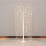 4ft white LED weeping willow tree light with warm white LEDs.