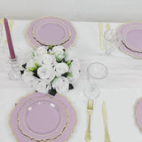 10 Pack Lavender Lilac Plastic Dessert Salad Plates, Disposable Tableware Round