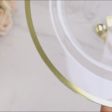 10-Pack Plastic 7inch Round Appetizer Plates in Clear with Gold Rim
