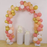 Set of 2 Free Bending White Balloon Column Stand Kit, Half Arch Balloon Tower Stands Water Base