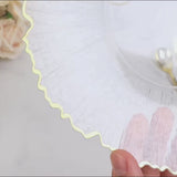 20 Pack 7" Plastic Dessert Plates – Clear Reef Design with Gold Rim, Appetizer and Salad Party Plates – Elegant Disposable Tableware