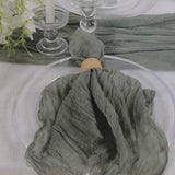 5 Pack Dusty Sage Green Gauze Cheesecloth Boho Dinner Napkins 24"x19"