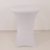 White Highboy Spandex Cocktail Table Cover, Fitted Stretch Tablecloth