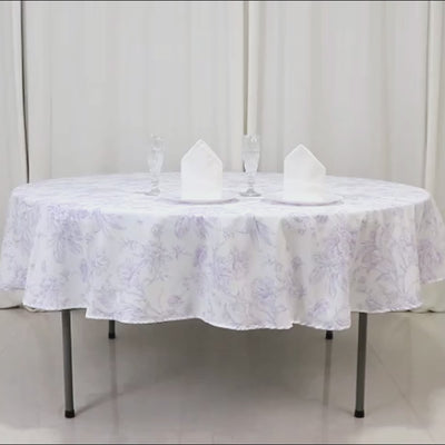 Polyester 90x132inch Rectangle Tablecloth White - Seamless Dusty Sage Green French Toile Pattern