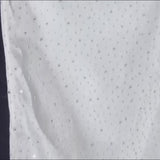 Pearl white reusable cloth napkin with rhinestone accents.