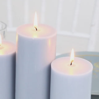 D&eacute;cor ideas using Dusty Blue pillar candles
