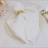 10-Pack Plastic 10inch Round Dinner Plates in Clear with Gold Rim