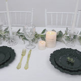 20-Pack 7inch Plastic Dessert Plates – Hunter Emerald Green Reef Design