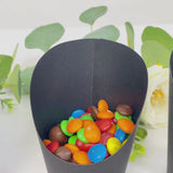 50 Pack 14oz Black Paper Popcorn Box Appetizer Cups, Disposable Snack Cone Cups