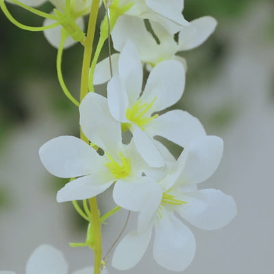 2 Pack White Jasmine Silk Flower Garland Fairy Lights, 6ft Warm White Battery Operated LED String