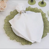 6-Pack Acrylic Plastic Round Charger Plates 13" in Transparent Dusty Sage Green with Reef Design, Dinner Charger Tableware