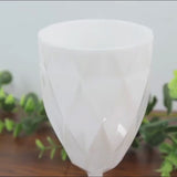 Pearl white vintage diamond cut plastic goblet.