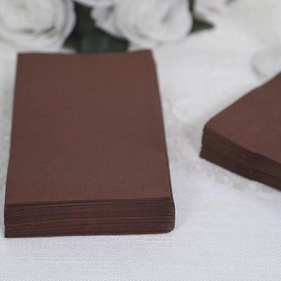 Cinnamon brown 2-ply disposable dinner napkins for weddings.