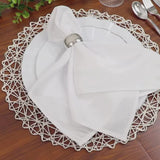 6 Pack White Woven Fiber Disposable Placemats, Round Table Mats 15inch