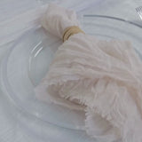 5 Pack Cream Gauze Cheesecloth Boho Dinner Napkins 24"x19"