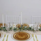 10-Pack Amber Gold Plastic Dessert Plates – Round with Beaded Rim, Disposable for Parties & Event