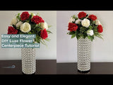 2 Bushes 18" Real Touch Red Artificial Rose Flower Bouquet, Silk Long Stem Flower Arrangements