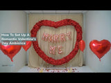 2 Pack | 15" 4D Metallic Red Heart Mylar Foil Helium or Air Balloons