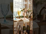 Durable and sturdy glassware collection on a festive table setting.