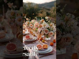 Elegant floral centerpiece on a beautifully set dining table.