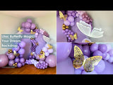 121 Pack Purple, White, Gold, Clear DIY Balloon Garland Arch Party Kit