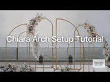 Chiara Arch setup tutorial featuring floral arrangements and elegant design.