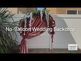 No-Balloon Wedding Backdrop with Floral Decor and Fabric Draping