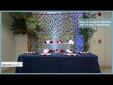 90"x132" Navy Blue Accordion Crinkle Taffeta Seamless Rectangular Tablecloth for 6 Foot Table With Floor-Length Drop