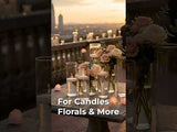 Elegant floral and candle arrangement for events and decor.