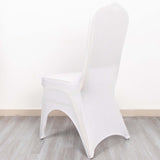 3-Way Open Arch White Premium Stretch Spandex Wedding Chair Cover, Fitted Banquet Chair Cover 160GSM