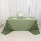 90x156inch Dusty Sage Green Premium Scuba Wrinkle Free Rectangular Tablecloth, Seamless Scuba