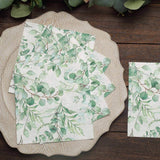 20 Pack | Green Foliage Eucalyptus Leaves Design Cocktail Napkins